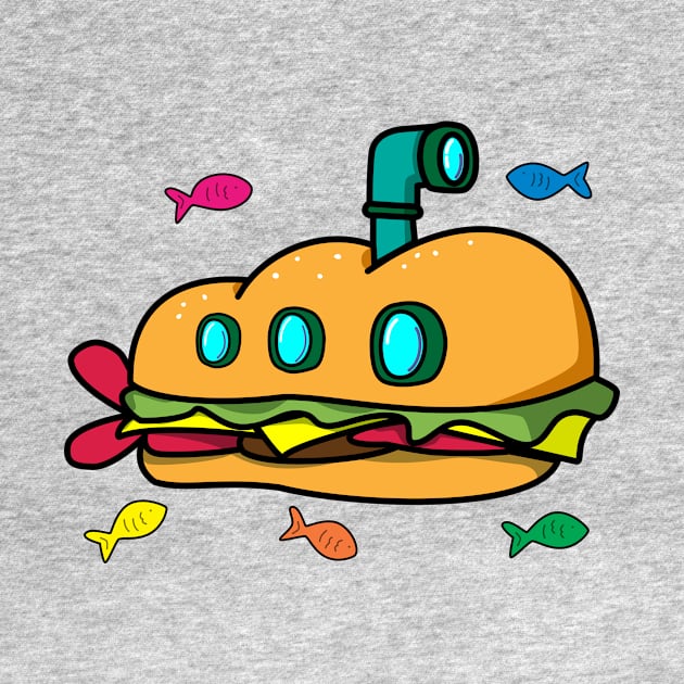 Funny Submarine Hero Sandwich Cartoon by Brobocop